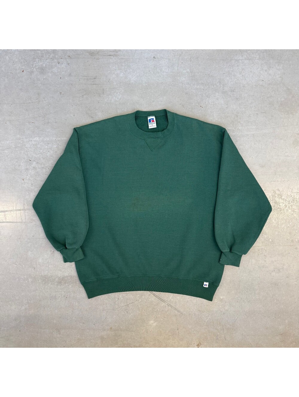 Vintage 90s Russell Athletic Forest Green Blank Crewneck Sweatshirt Green XL